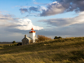 Le phare d'Agon Coutainville, Normandie. - obrazy, fototapety, plakaty