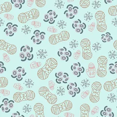 Wandcirkels plexiglas Cute seamless pattern with vector Christmas illustrations.Vector seamless geometric pattern. Vintage textures. Decorative background for cards, invitations, web design. © Zhamilya