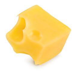cheese slices isolated on white background. Clipping path and full depth of field