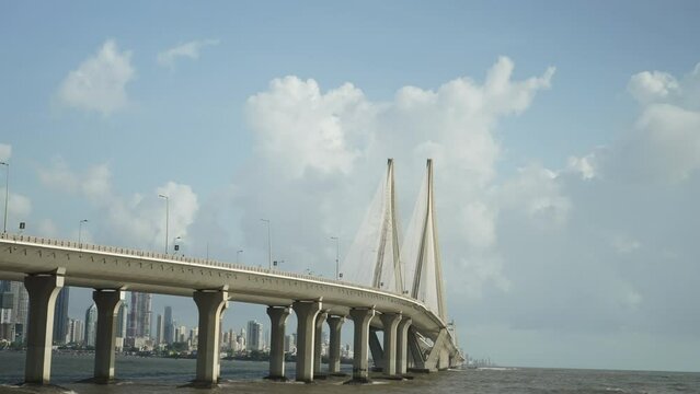 Clouds time lapse at Bandra - Worli Sea Link bridge, Mumbai, India