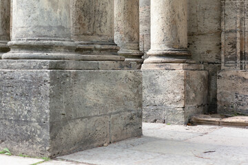 Bases of columns. Columns of the porch.