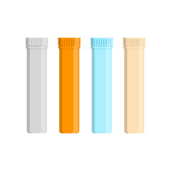 Medical bottle with label. Flat vector illustration.