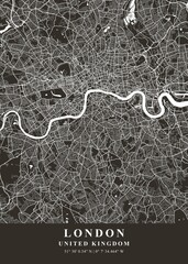 London - United Kingdom Wolf Plane Map
