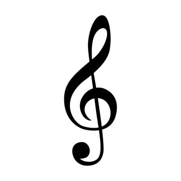 Treble clef. Music sign. Vector illustration.