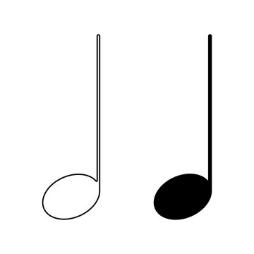 Note. Music sign on a white background. Vector illustration.