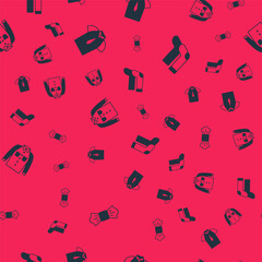 Set Bow tie, Shirt, and Socks on seamless pattern. Vector