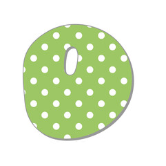 Polka dot letter.Pastel polka dots font. Hand drawn letter design for scrapbooks, albums, crafts and back to school projects.
