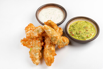 deep fried vegetables with sauce