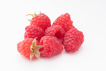 Raspberries isolated on white background