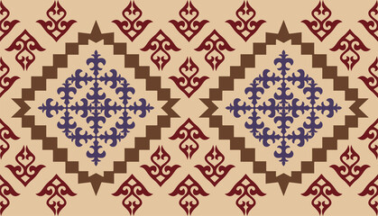 Kazakh asian nomadic design tribes on background