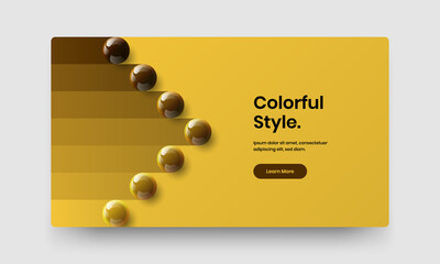 Original company identity vector design layout. Bright 3D spheres journal cover concept.