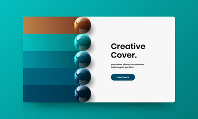 Geometric 3D balls booklet concept. Vivid poster vector design template.