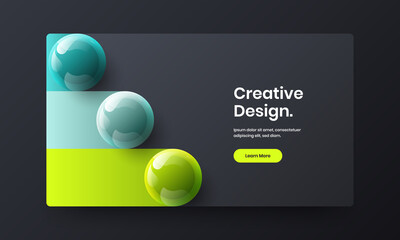 Amazing 3D spheres leaflet concept. Isolated corporate cover vector design template.