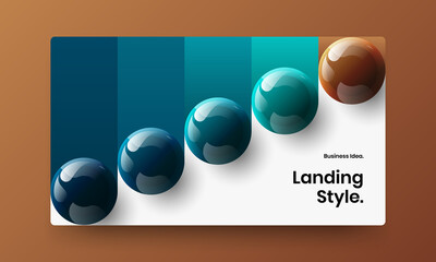 Colorful realistic spheres presentation concept. Original site vector design template.