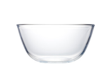 Empty glass bowl isolated on white background