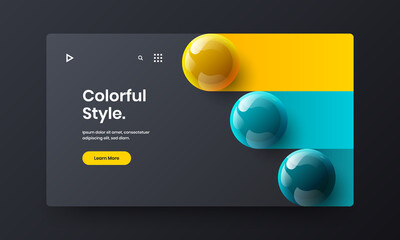 Obraz premium Simple realistic balls poster illustration. Original journal cover vector design layout.