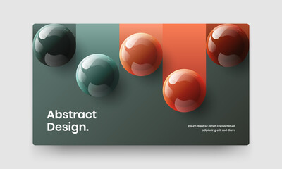 Geometric 3D spheres site layout. Colorful corporate brochure vector design template.