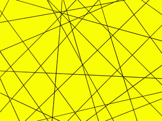 Beautiful geometric background with black lines drawn on yellow paper. Geometric style pattern.