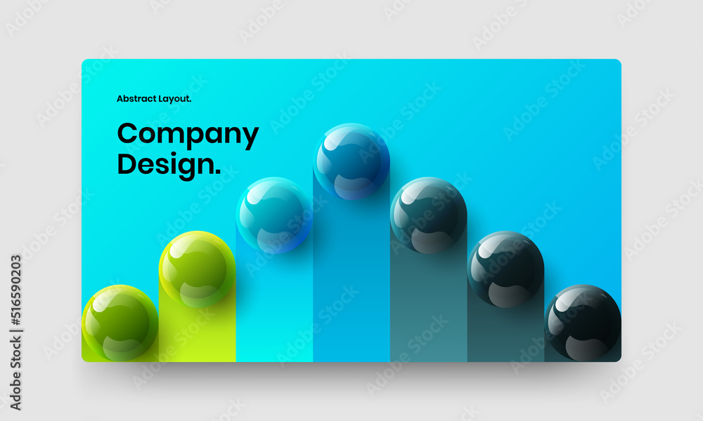 Canvas Prints simple 3d balls web banner template. multicolored brochure vector design illustration.
