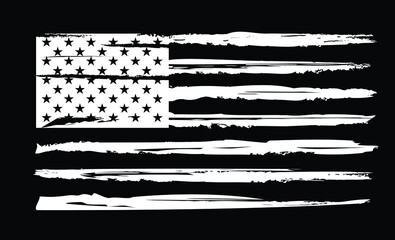 Vector of the white grunge usa flag	
