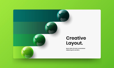 Fresh 3D balls landing page layout. Premium website design vector illustration.
