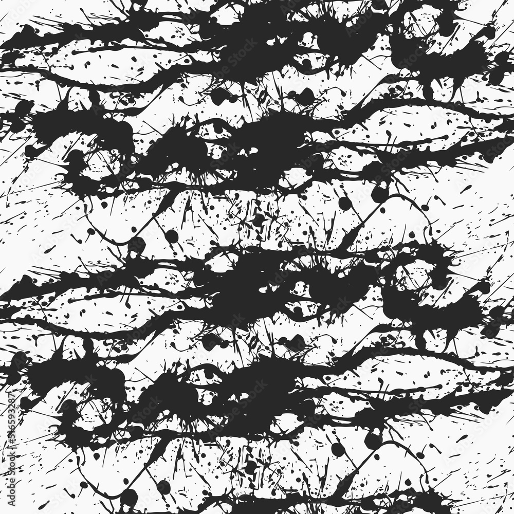 Poster Vector paint splatter. Vector simple adn seamless from paint blots.