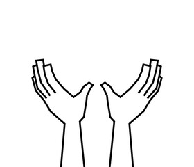 下から持ち上げるポーズ　ハンドサイン