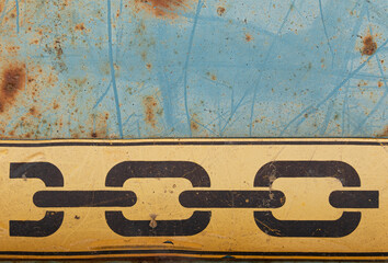 Rusty plate of the potato digger