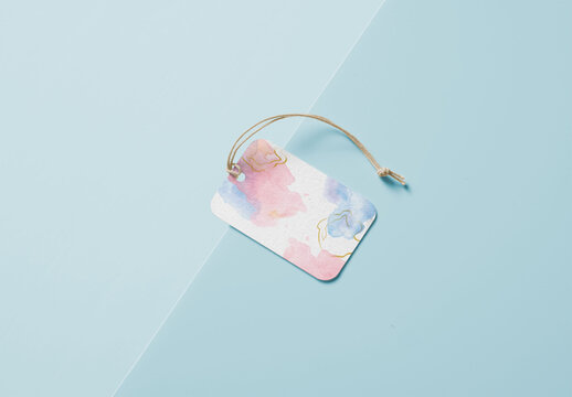 Hang Tag Mockup with Rounded Corners