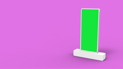 Blank City billboard stand green screen advertisement Banner for marketing Blank 3d rendering