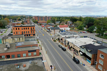 Aerial of downtown Stoney Creek, Ontario, Canada - 516597050
