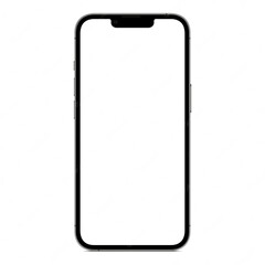 mockup expensive modern frameless phone with face identification, white background with black phone and  white display. 3d render. 