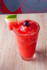 Delicious refreshing drink with natural fruit