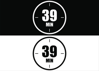 39 minutes. Set of white and black clock with appointment.