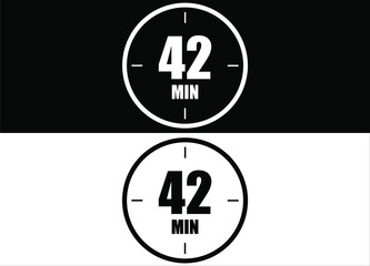 42 minutes. Set of white and black clock with appointment.