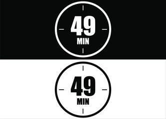 49 minutes. Set of white and black clock with appointment.
