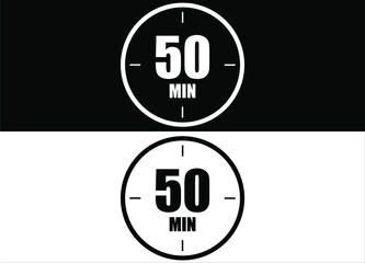 50 minutes. Set of white and black clock with appointment.