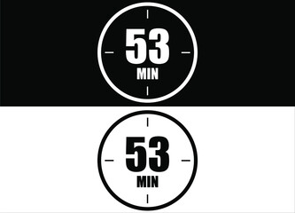 53 minutes. Set of white and black clock with appointment.