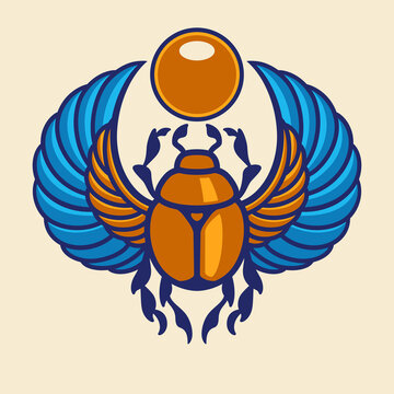 Egyptian Scarab Symbol Logo