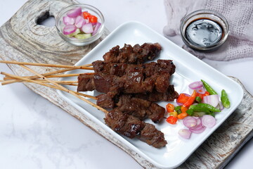 Homemade Indonesian  Satay (Sate) is Popular Menu for Idul Adha (Eid al Adha).