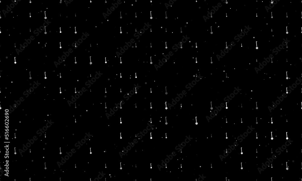 Poster seamless background pattern of evenly spaced white gyroscooters of different sizes and opacity. vect