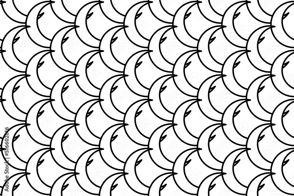 Poster seamless pattern completely filled with outlines of moon symbols. elements are evenly spaced. vector