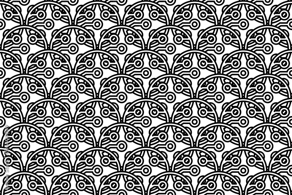 Poster seamless pattern completely filled with outlines of electrical board symbols. elements are evenly sp
