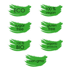 Stickers for healthy and vegan food