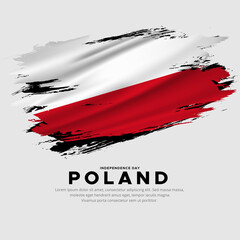 New design of Poland independence day vector. Poland flag with abstract brush vector