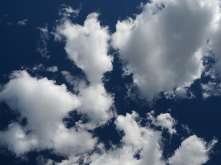 White clouds in the blue sky