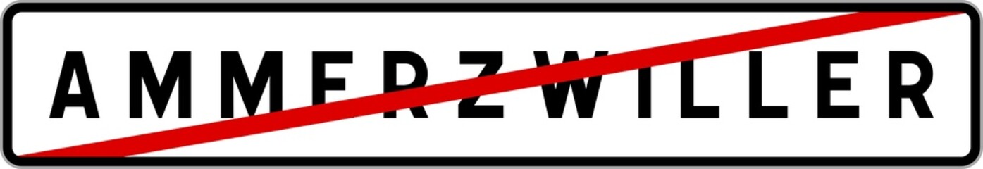 Obraz premium Panneau sortie ville agglomération Ammerzwiller / Town exit sign Ammerzwiller