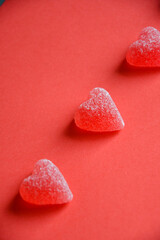 Photo of red jelly candy hearts