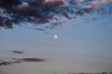time lapse of clouds and moon