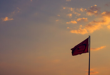 flag on the sunset